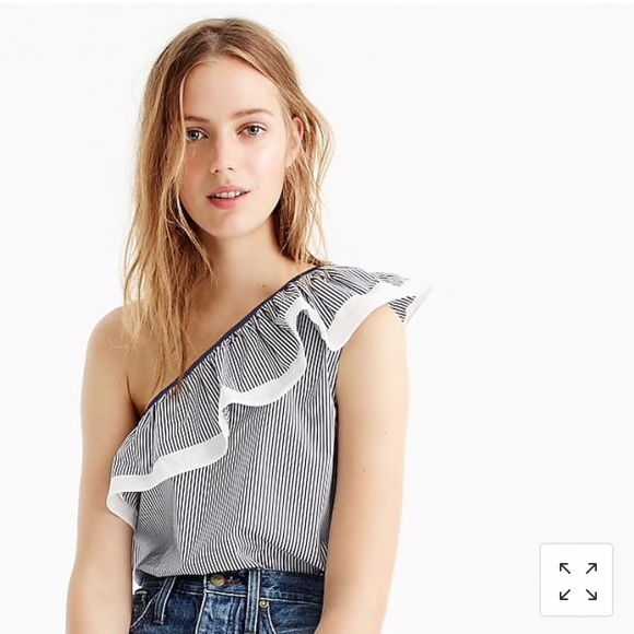 J.Crew One Shoulder Ruffle Top - Picture 2 of 4